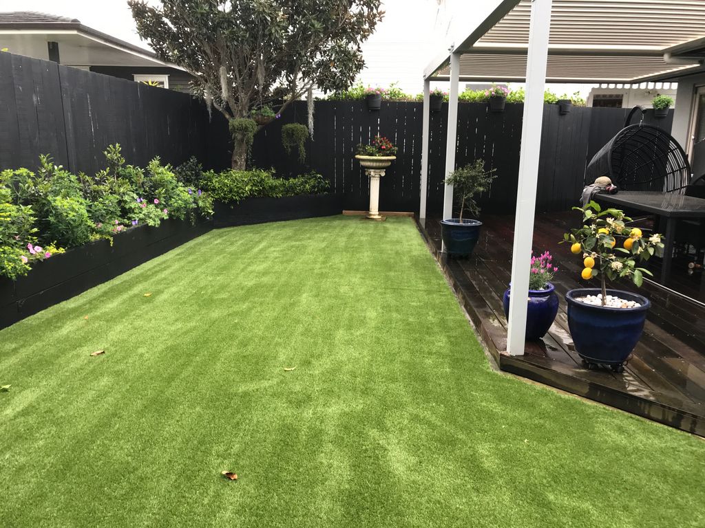 Outdoor artificial grass area