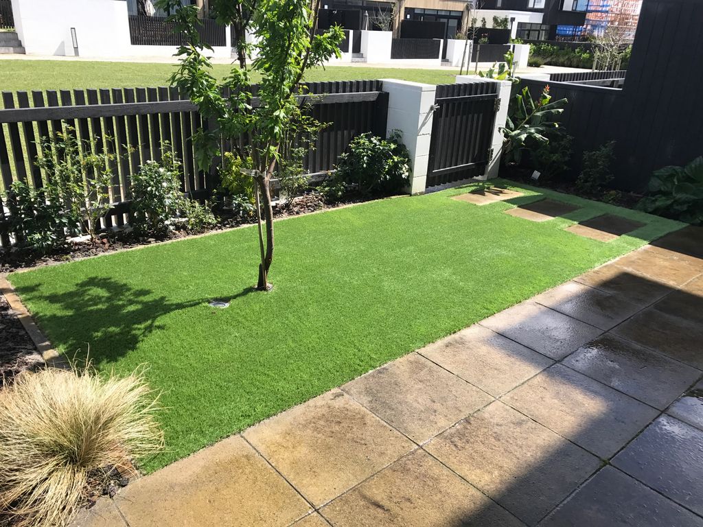 Outdoor artificial grass area