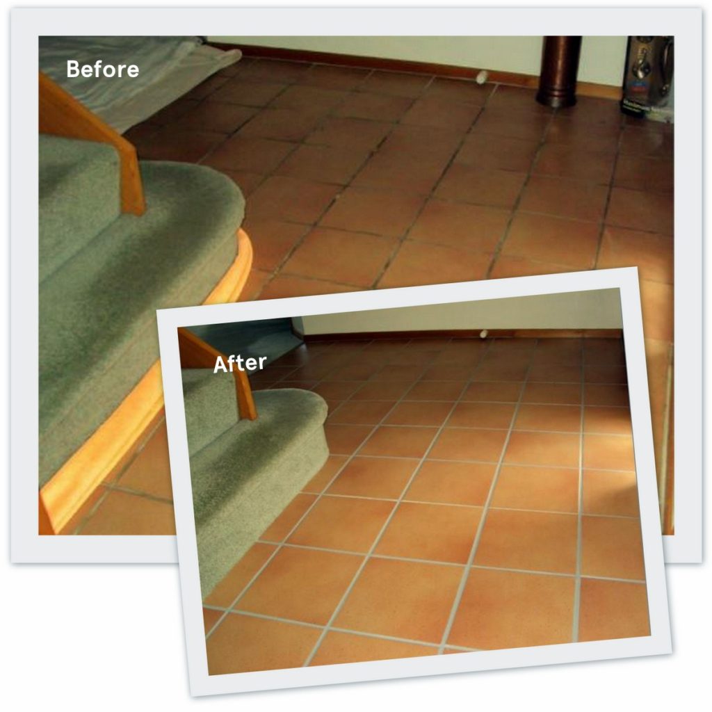 Before & after of Grout recolouring