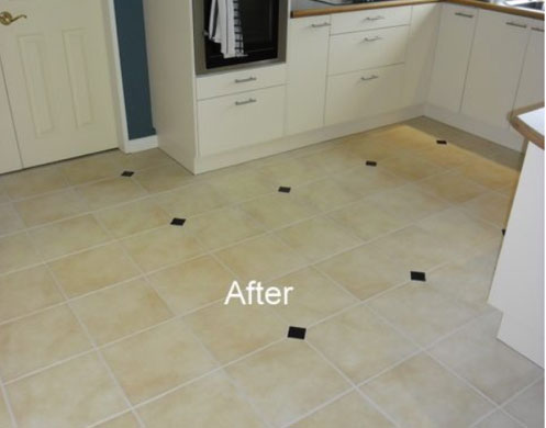 After tiles in kitchen