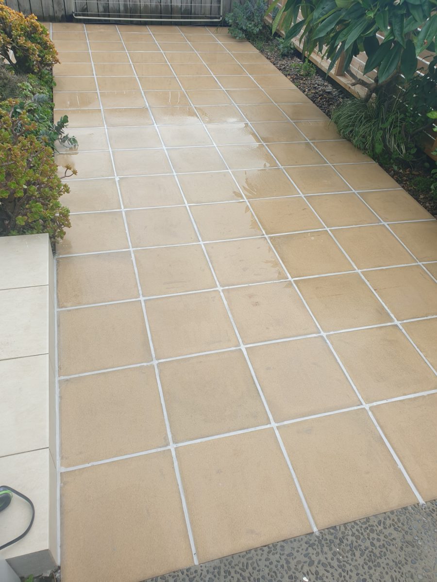 Tiles patio cleaned