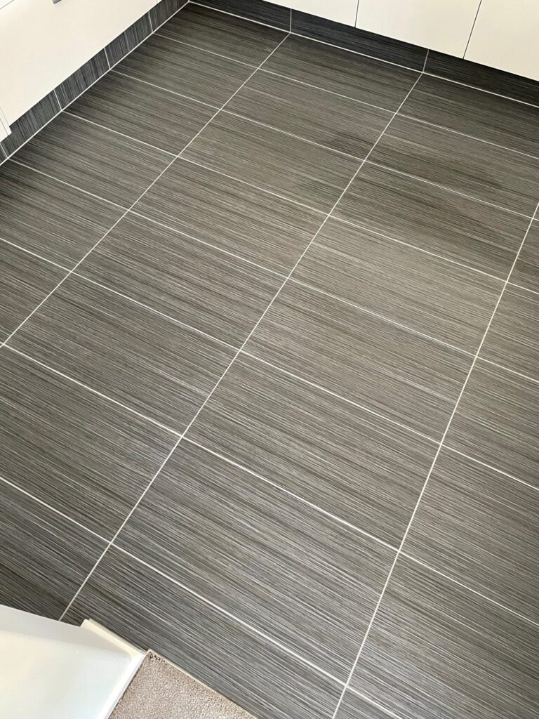 Kitchen floor grout restoration after
