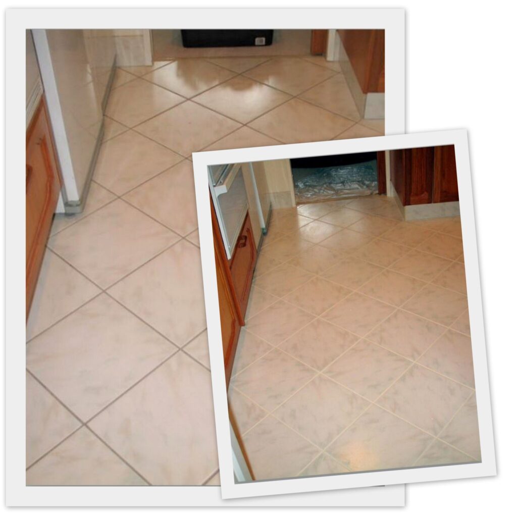 Coloursealed grout before and after