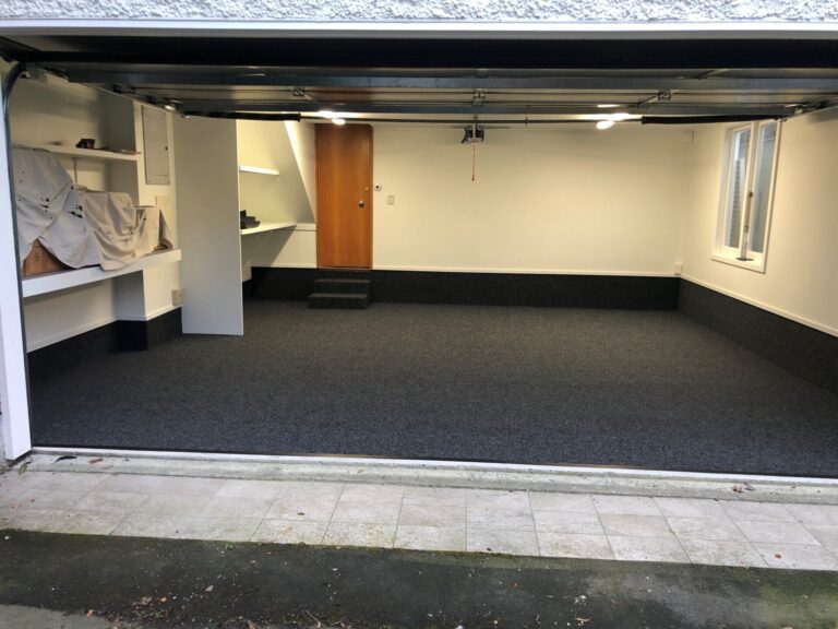 Garage with carpet