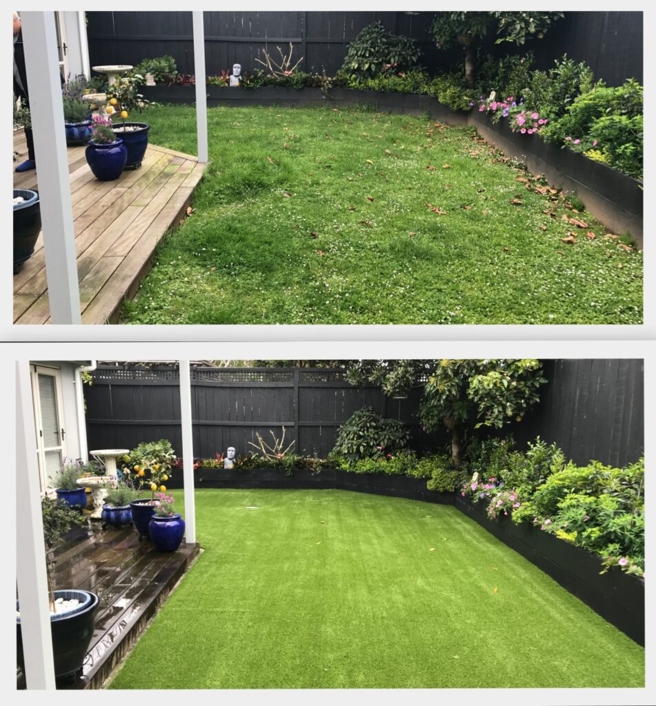 Artificial grass front yard