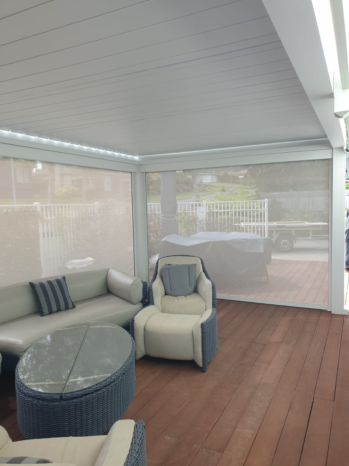 Louvre roof pergola in Bay of Plenty
